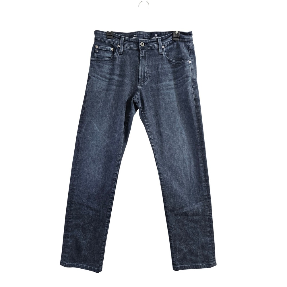 AG Adriano Goldschmied Tellis Jeans Mens 31x34 Dark Blue Solid Modern Slim Fit